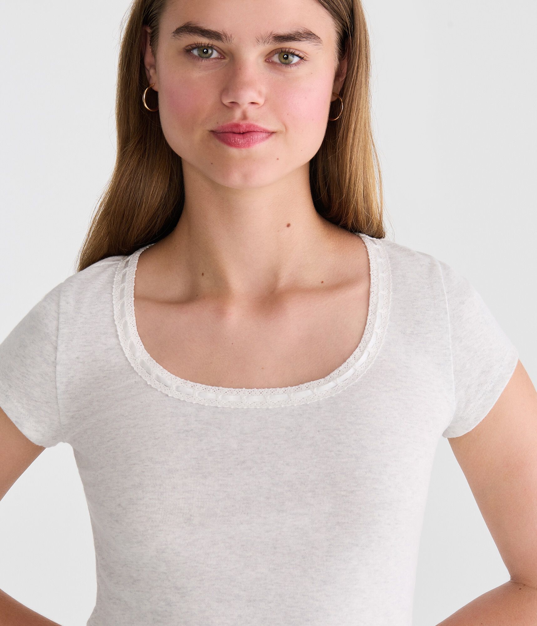 Seriously Soft Ribbon Lace Scoop Tee