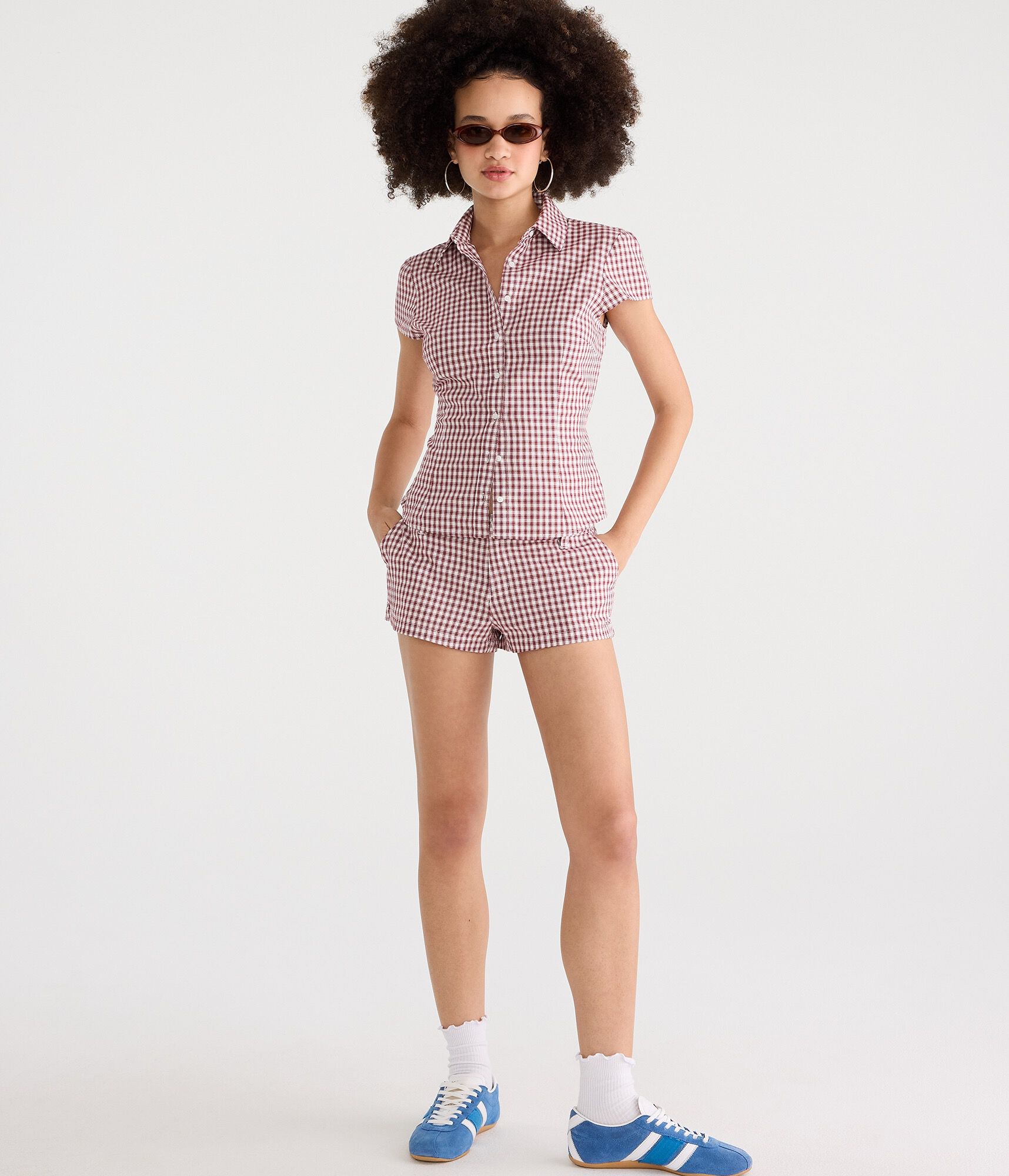 D&eacute;j&agrave; For Aero Plaid Low-Rise Shorts