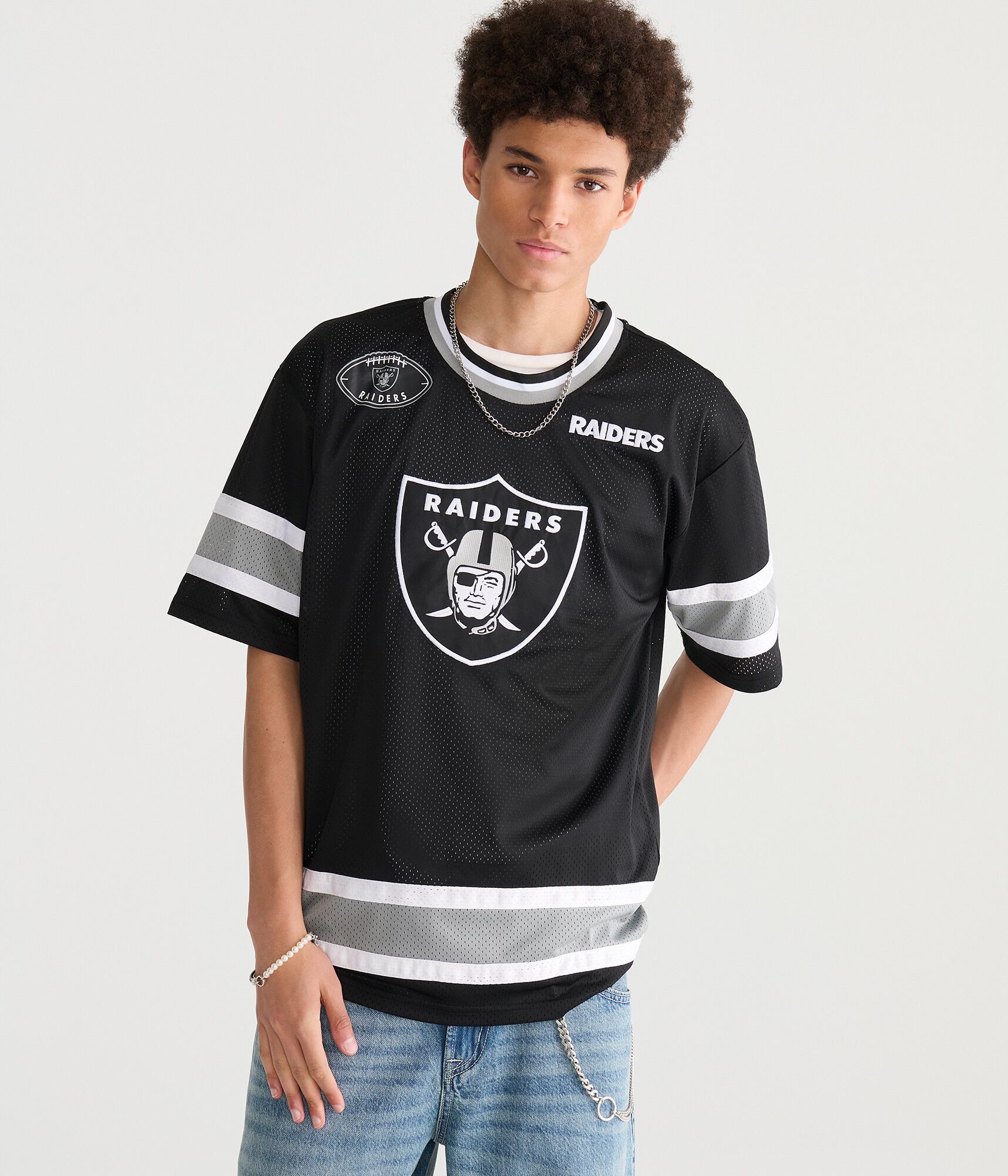 Las Vegas Raiders Football Mesh Top