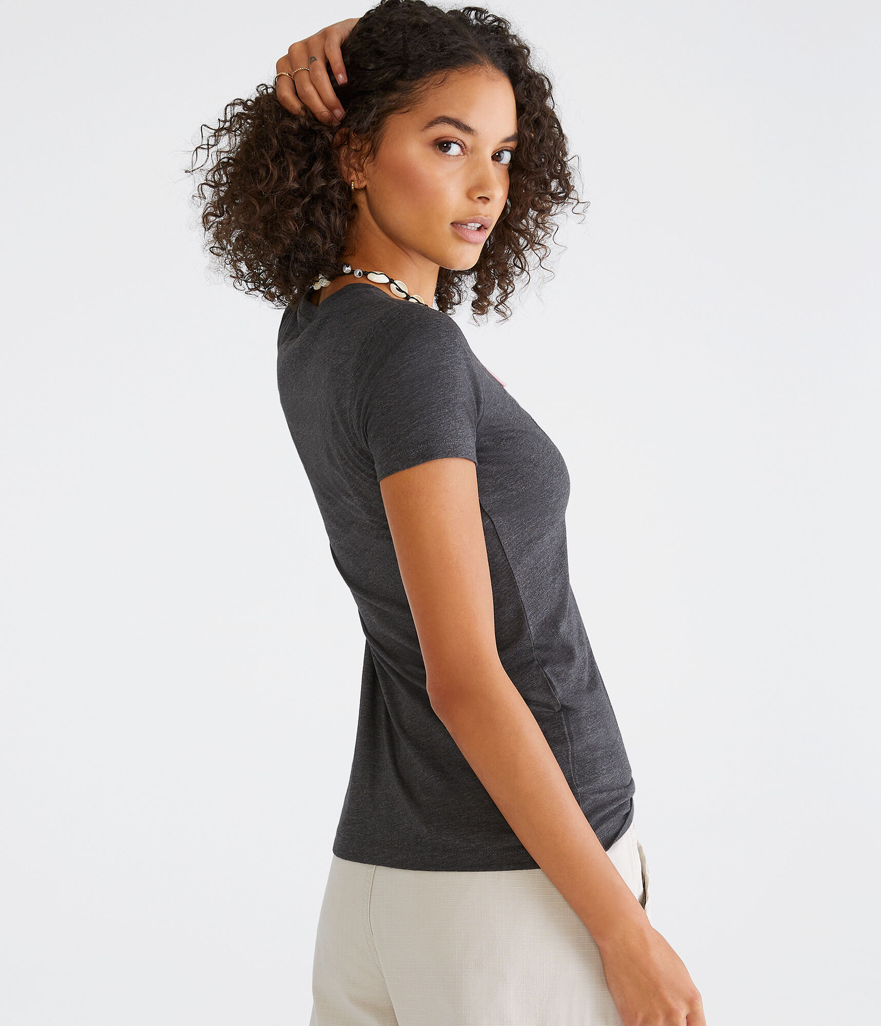 Aeropostale 87 Floral Appliqu&eacute; Graphic Tee