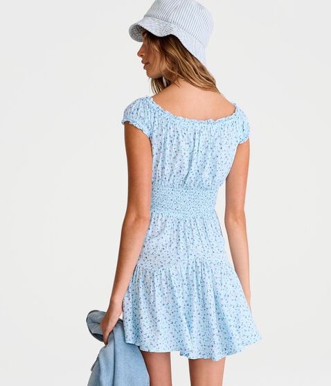 Floral Square-Neck Ruffled Fit & Flare Dress Floral Square-Neck Ruffled Fit & Flare Dress