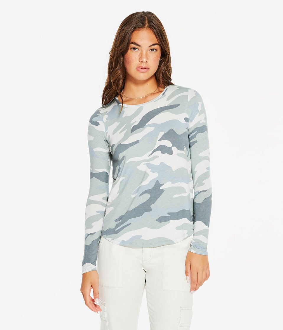 Long Sleeve Seriously Soft Camo Crew Tee