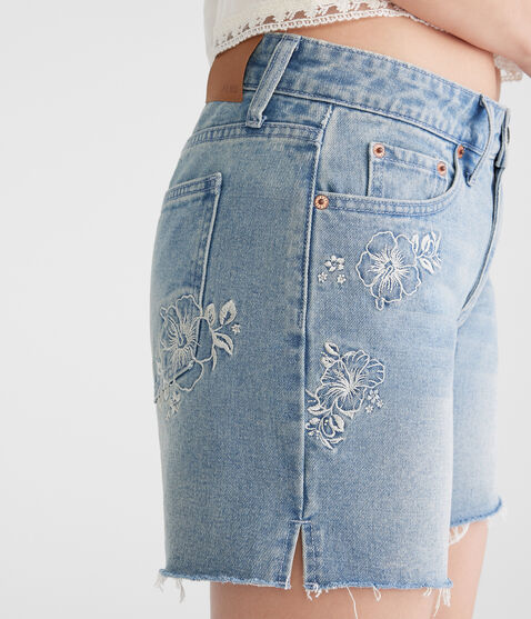 Low-Rise Baggy Denim Shorts 6"