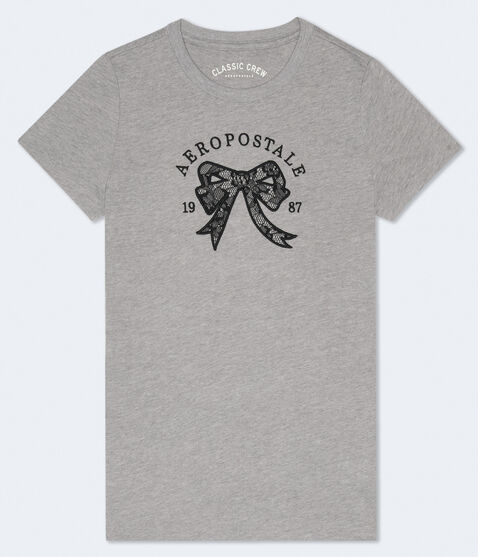 Aeropostale Lace Bow Graphic Tee Aeropostale Lace Bow Graphic Tee