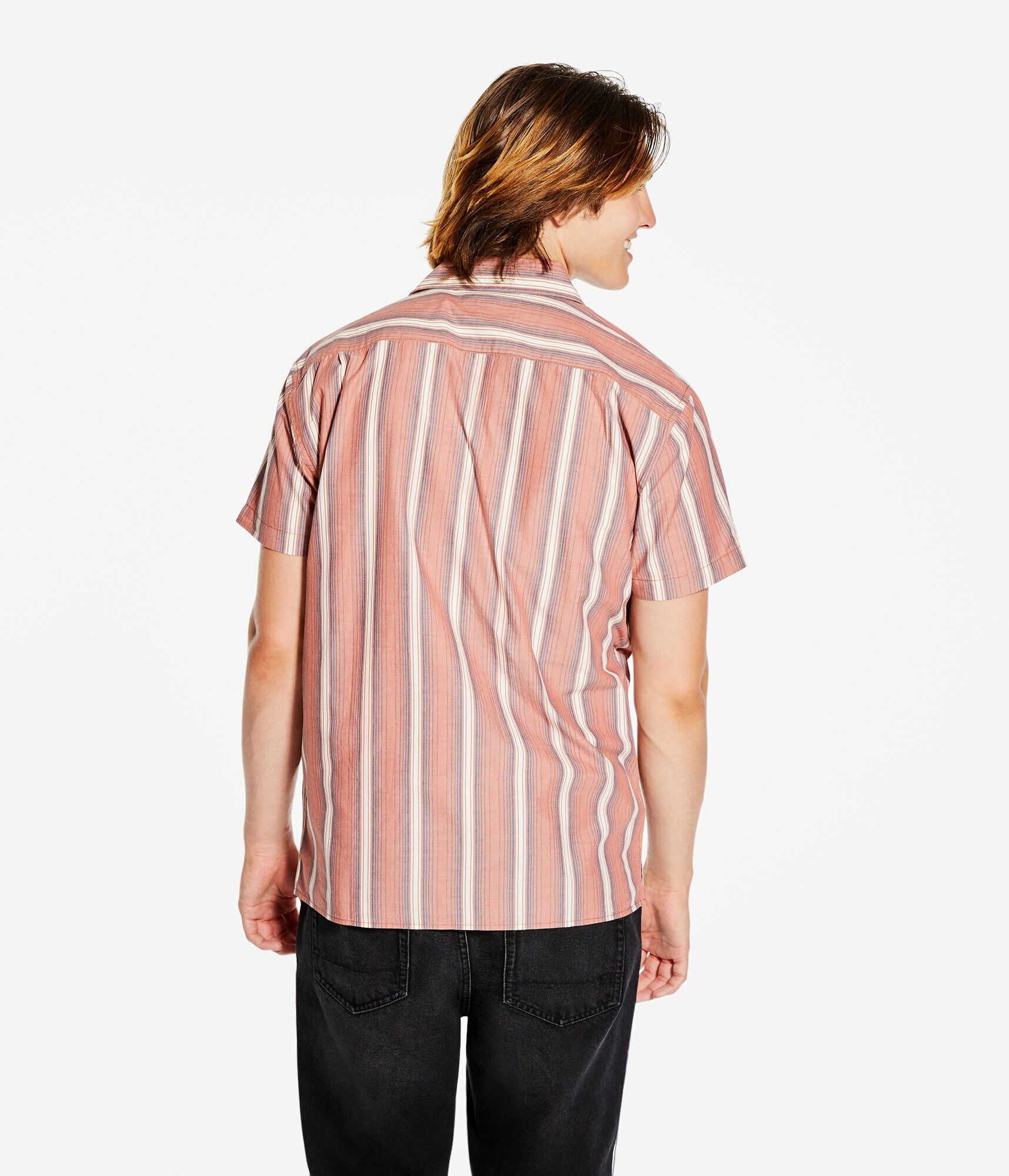 Relaxed Vertical Stripe Button-Down Shirt