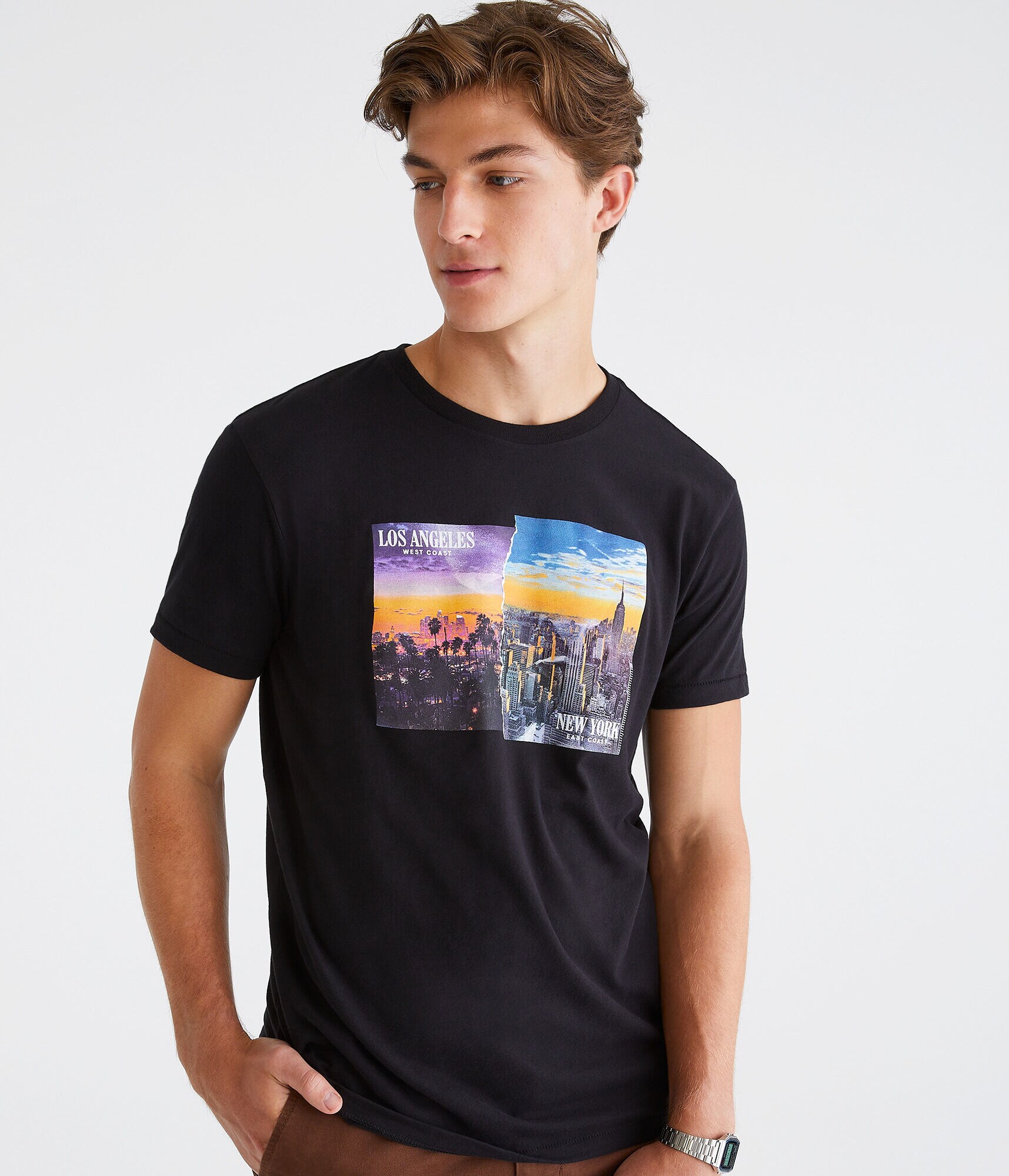 LA NY Skyline Graphic Tee