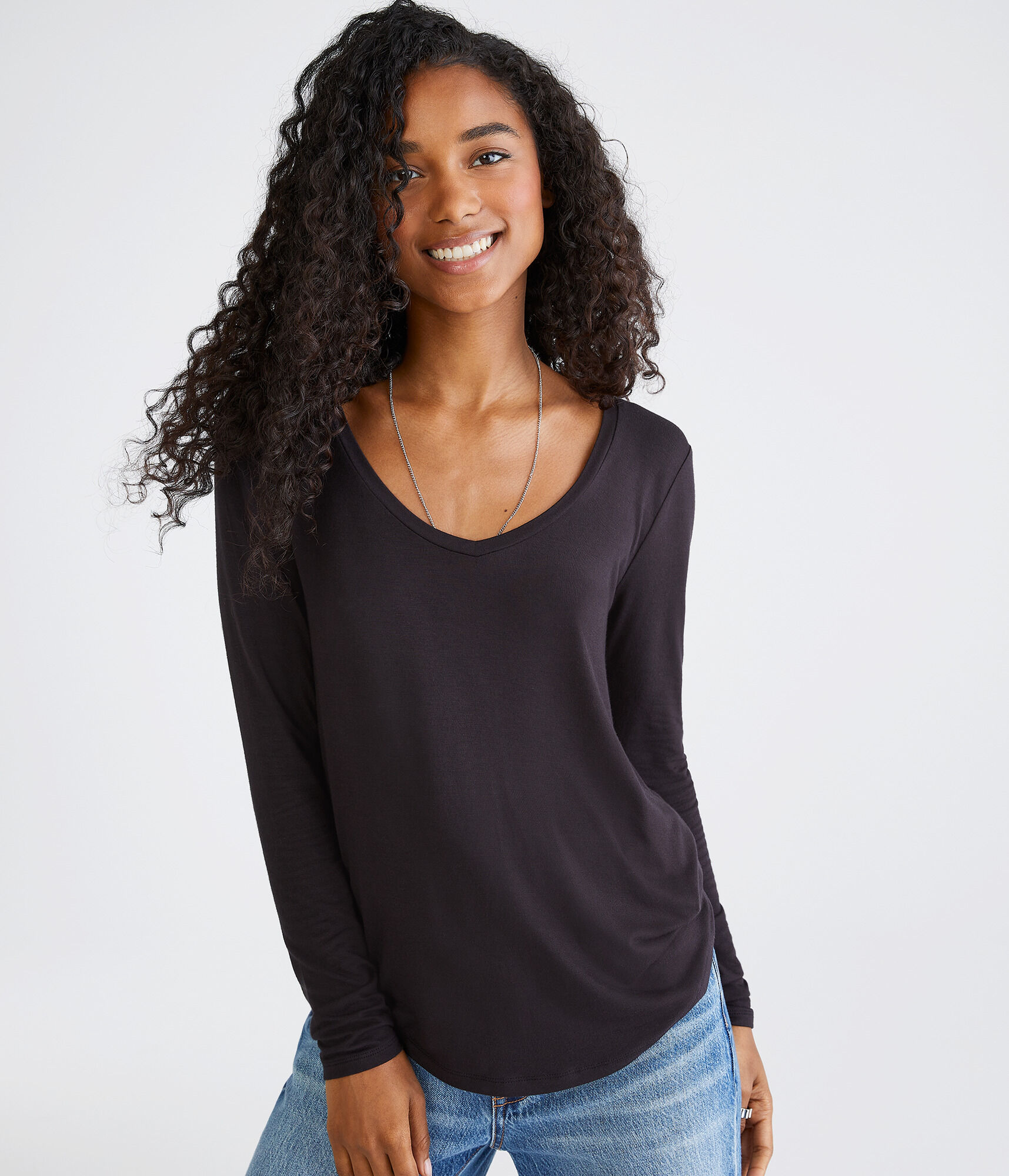 Long Sleeve Seriously Soft V-Neck Tee