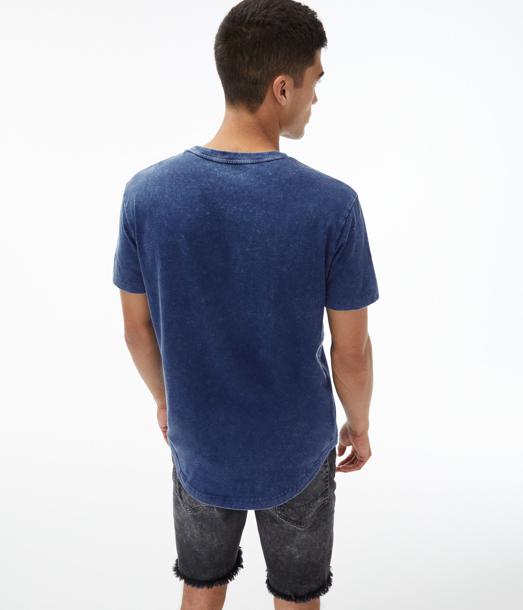 Aero NY Marble Wash Curved Hem Graphic Tee