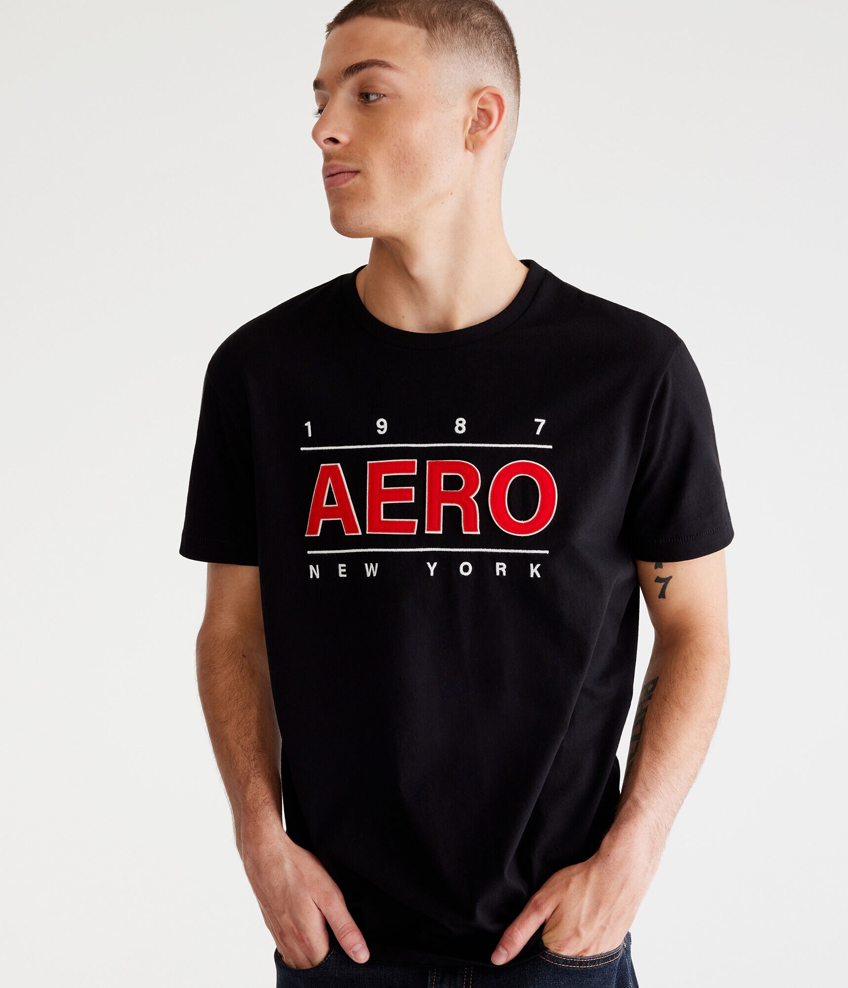 Aero Centered Logo Appliqu&eacute; Graphic Tee