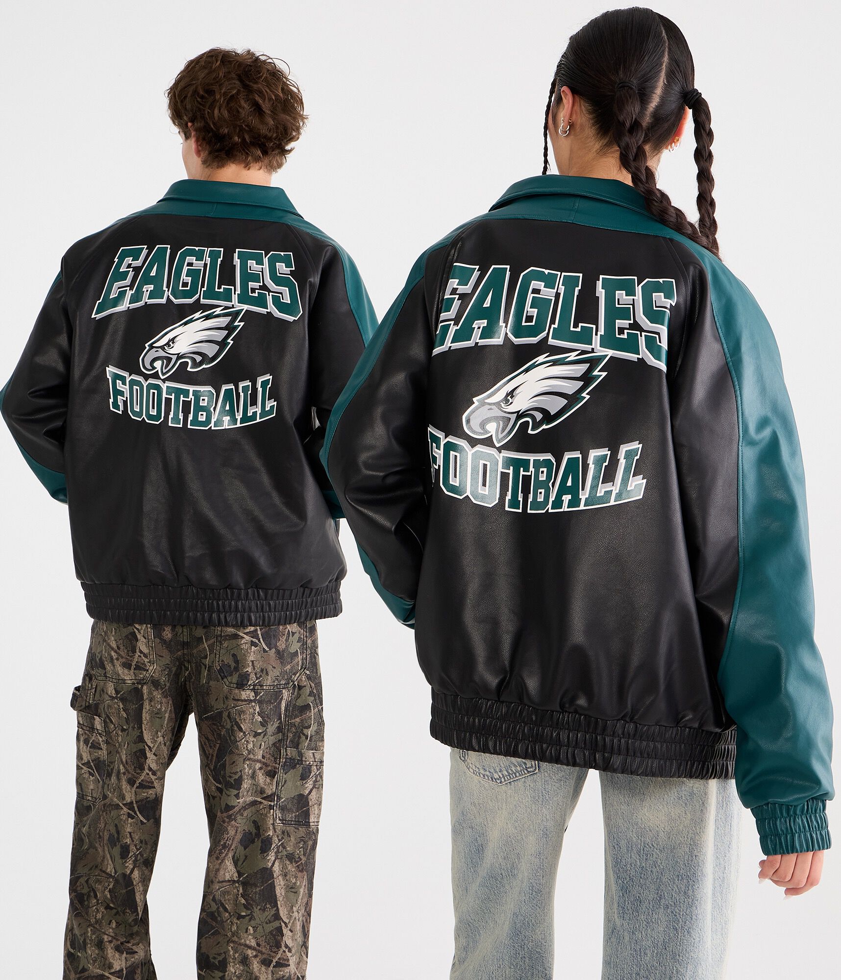 Philadelphia Eagles Faux Leather Full-Zip Jacket