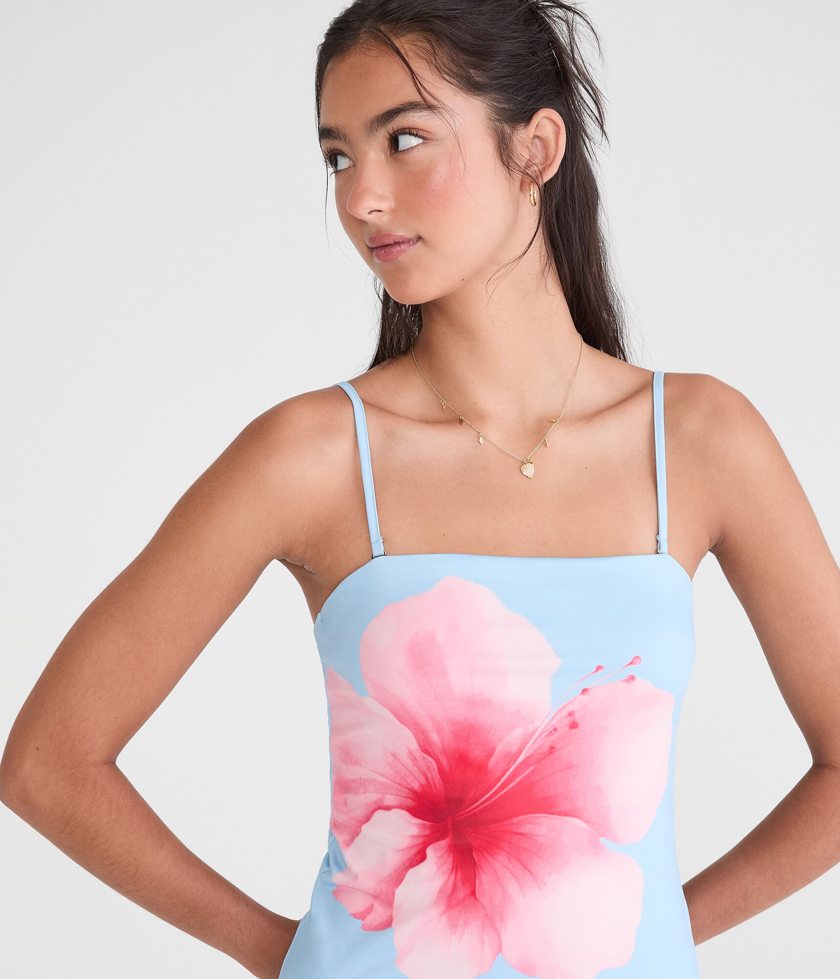 Hibiscus Strapless Maxi Dress