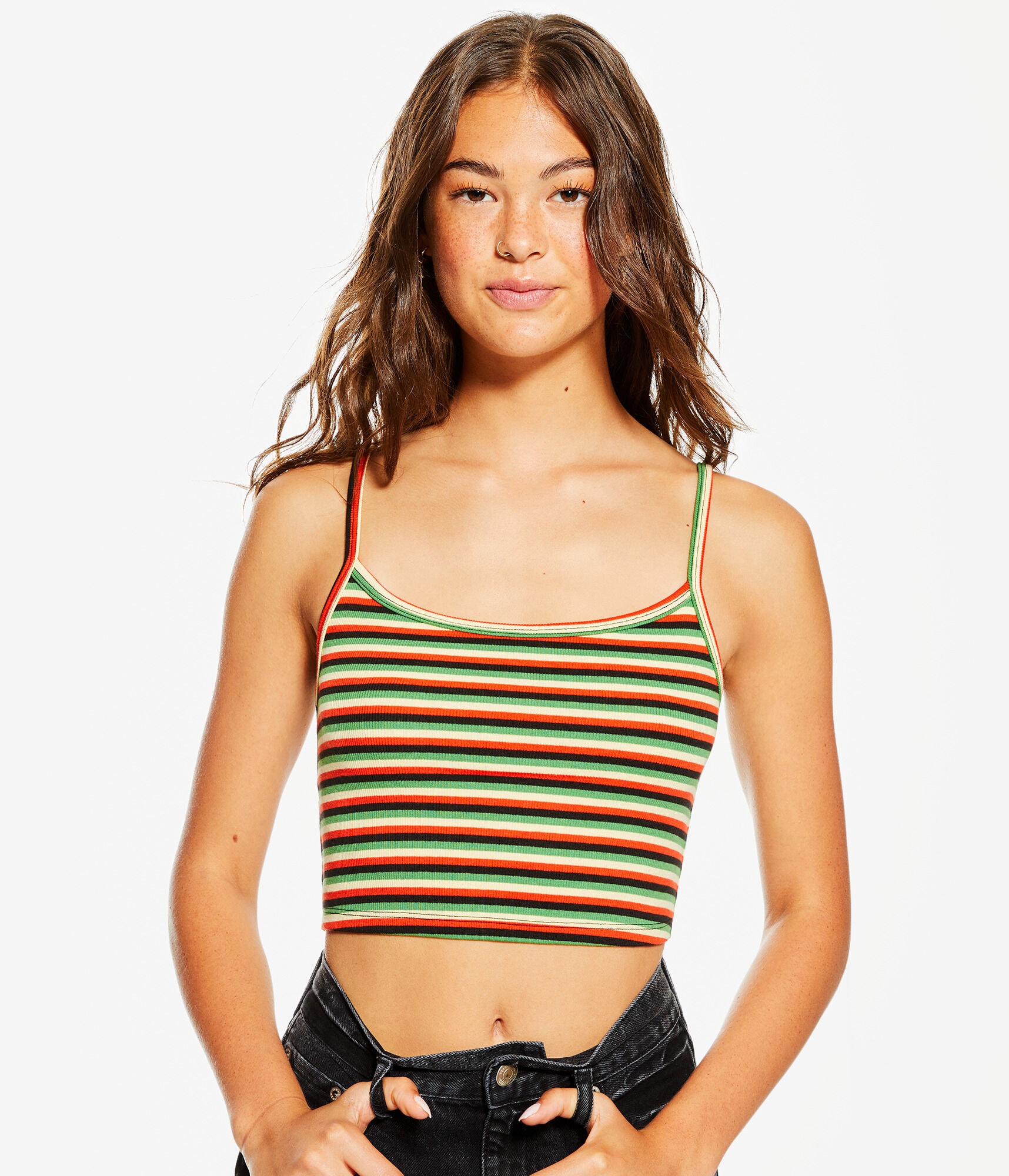 Striped Pop Punk Cropped Cami