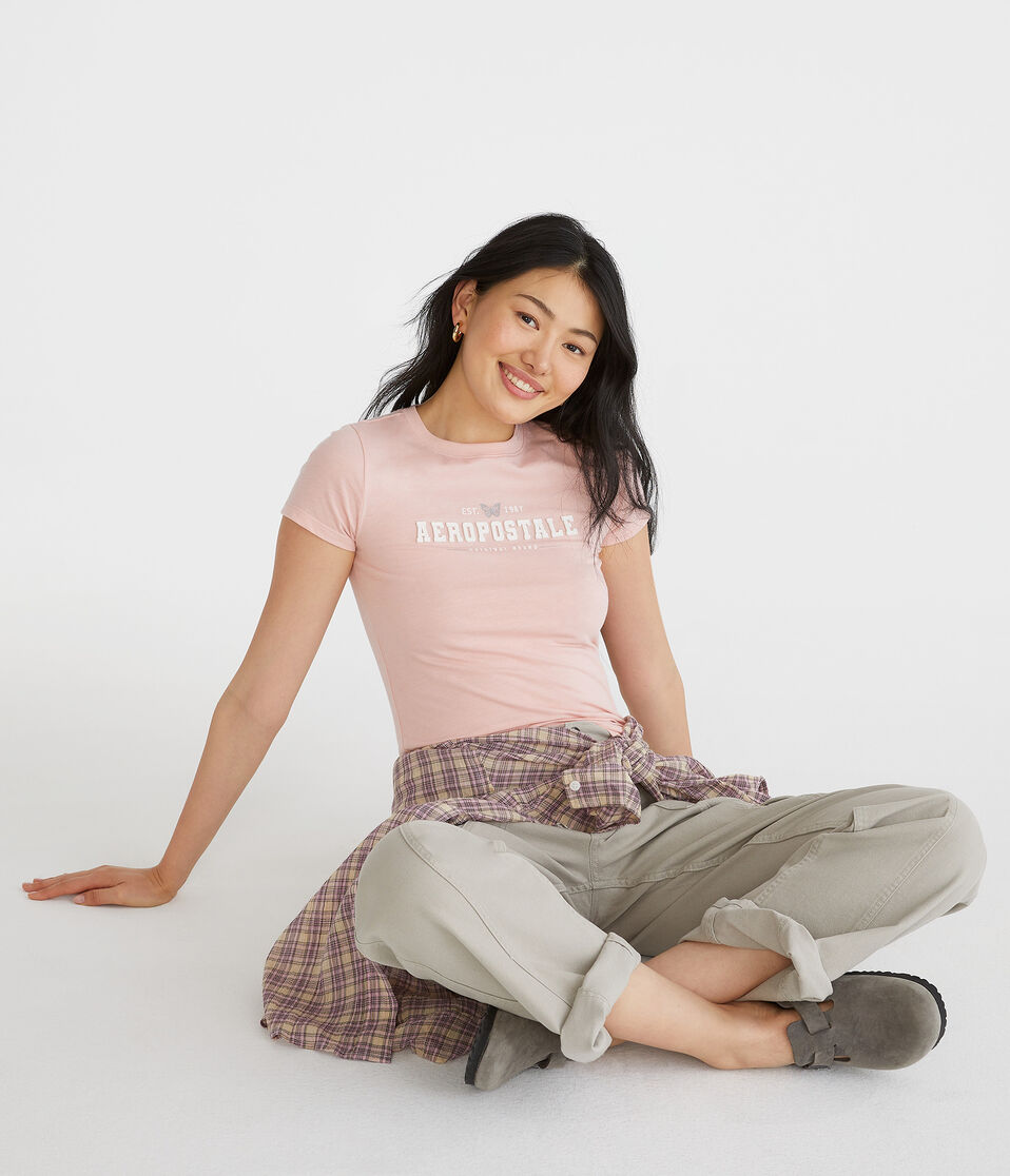 Aeropostale Butterfly Appliqué Graphic Tee