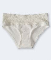 Dotted Lace-Trim Hipster