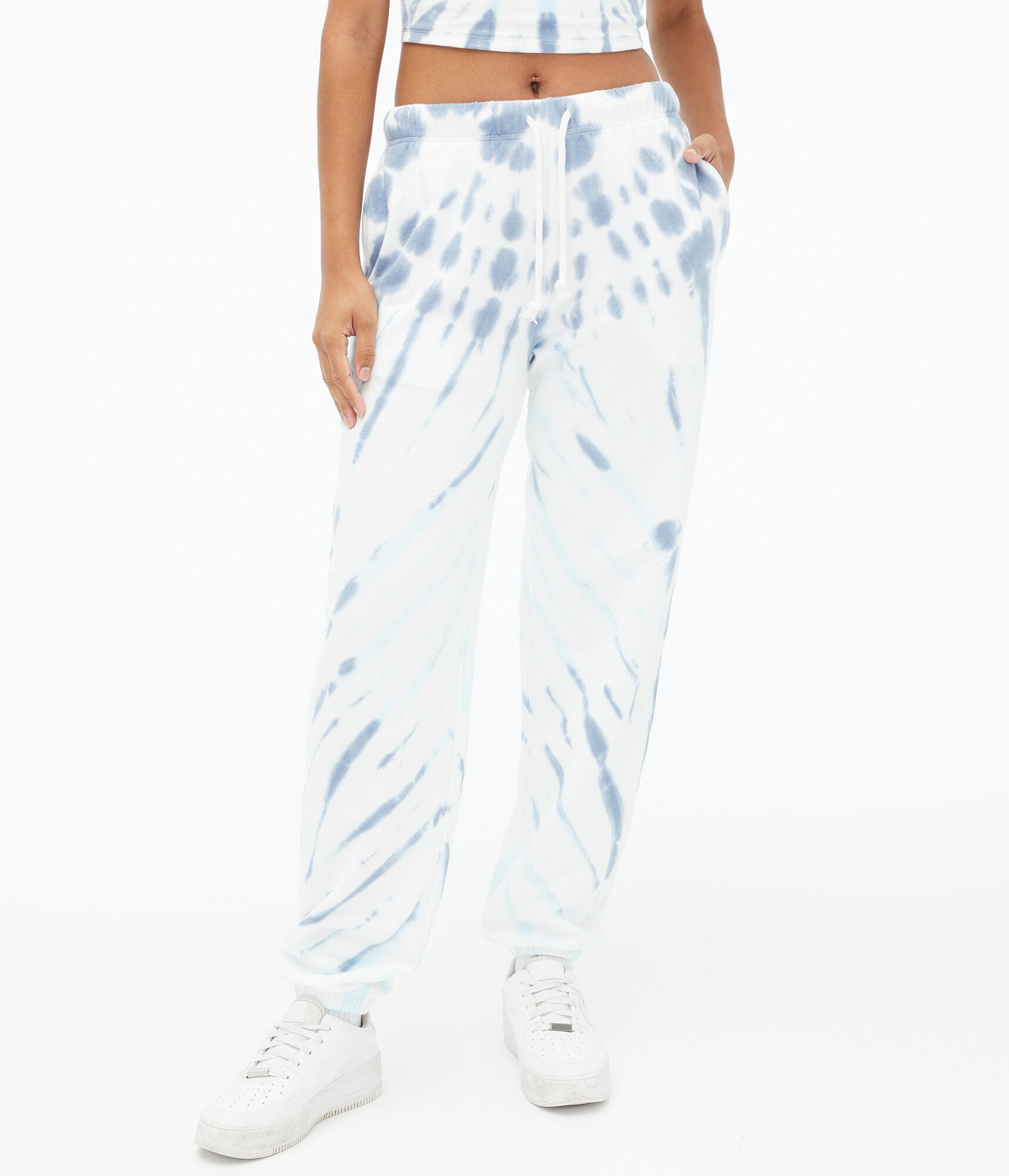 Tie-Dye Slouchy High-Rise Cinched Sweatpants