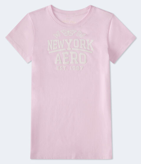 New York Aero Butterflies Flocked Graphic Tee New York Aero Butterflies Flocked Graphic Tee