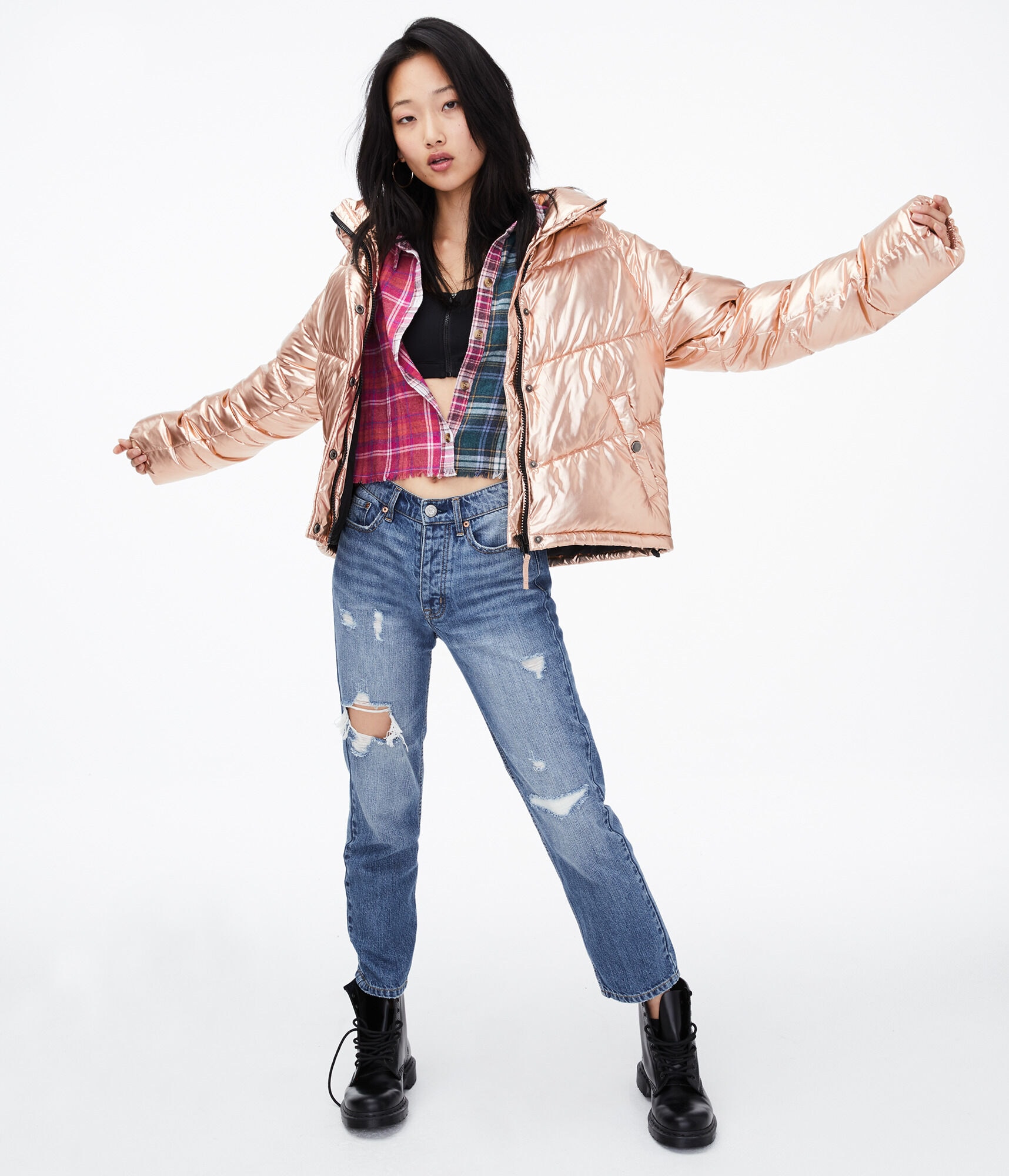 Metallic Puffer Jacket