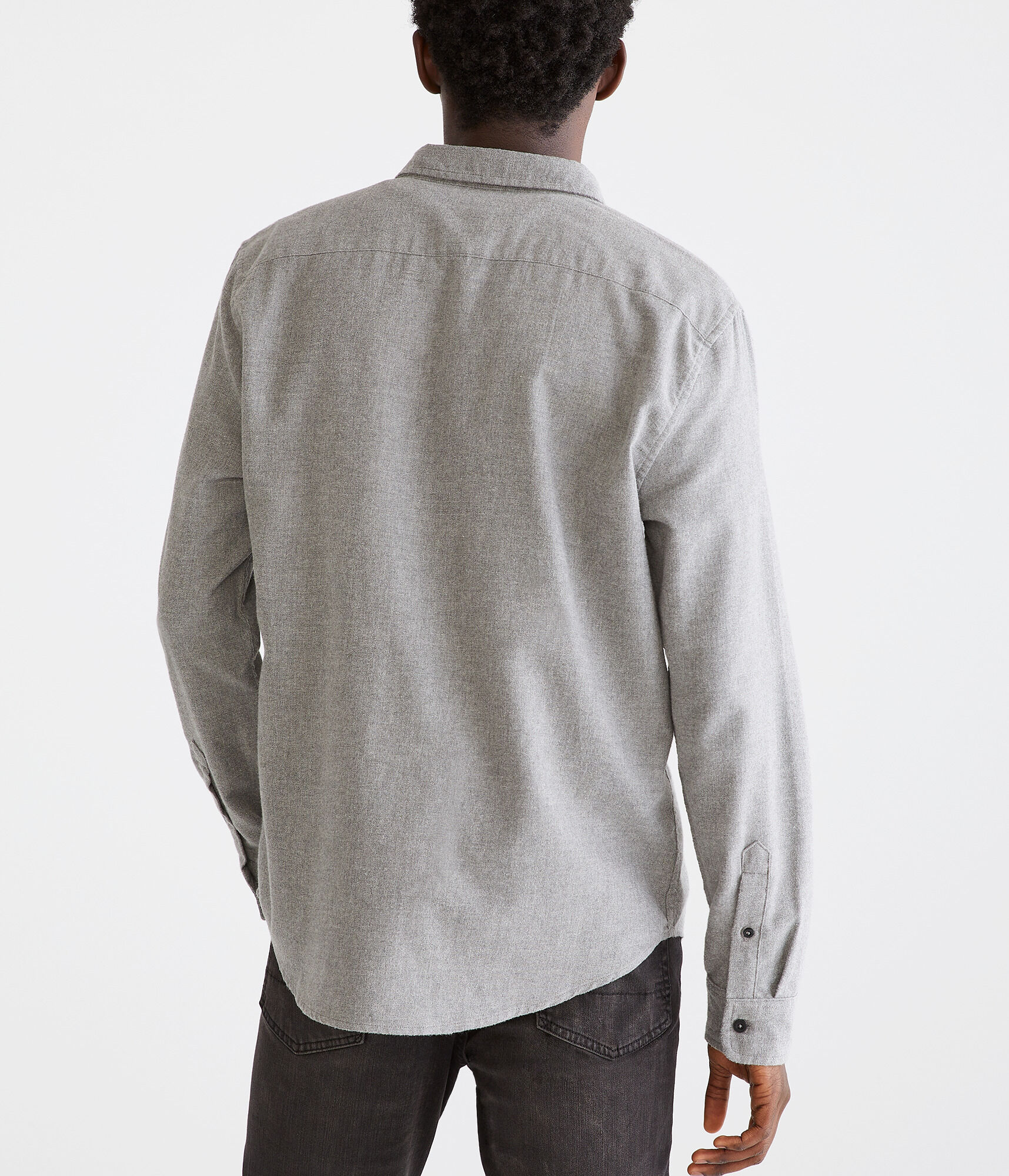 Long Sleeve Solid Flannel Shirt