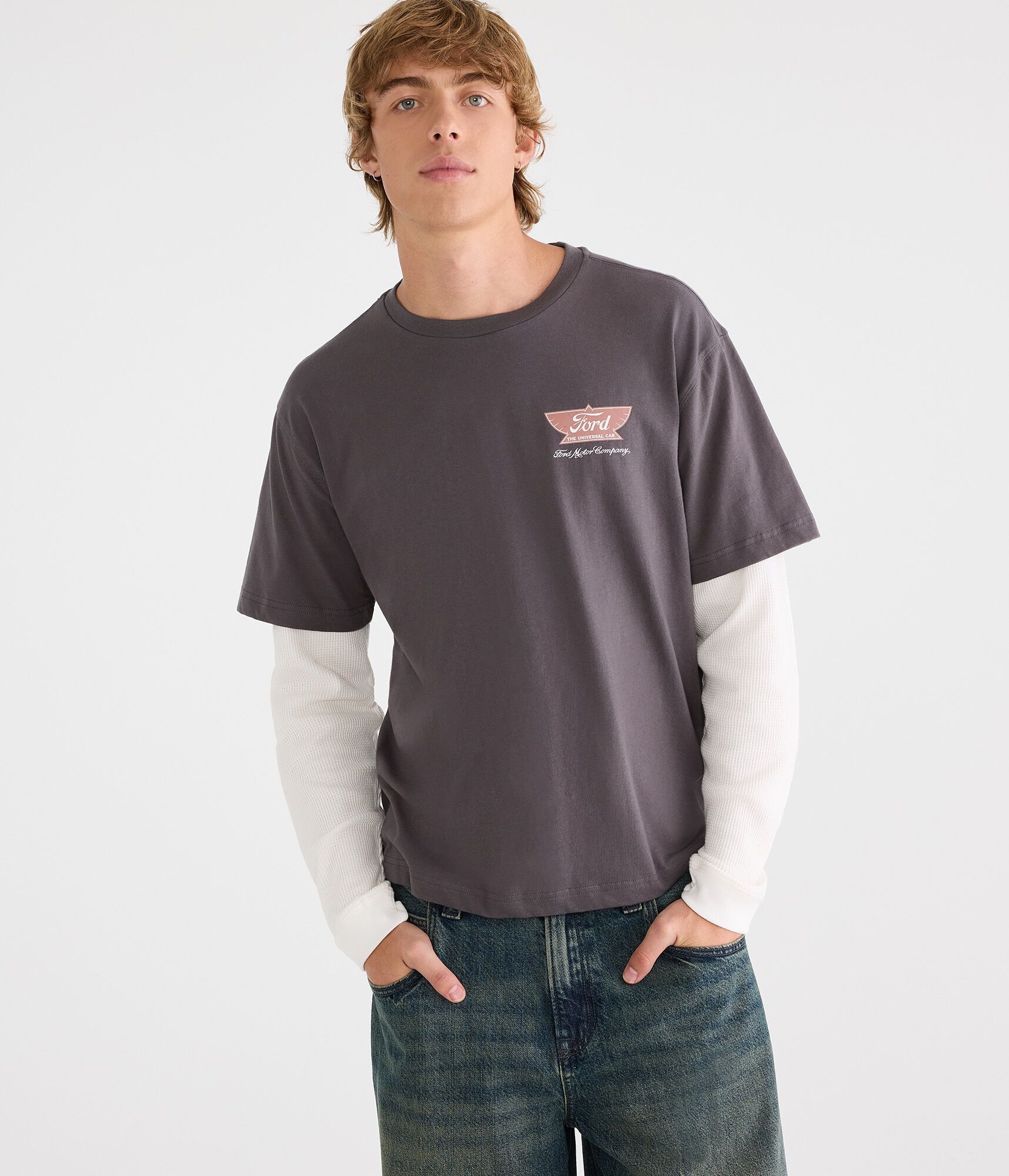 Long Sleeve Ford Motor Company Boxy 2Fer Tee