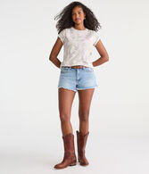Curvy Vintage High-Rise Denim Shorty Shorts