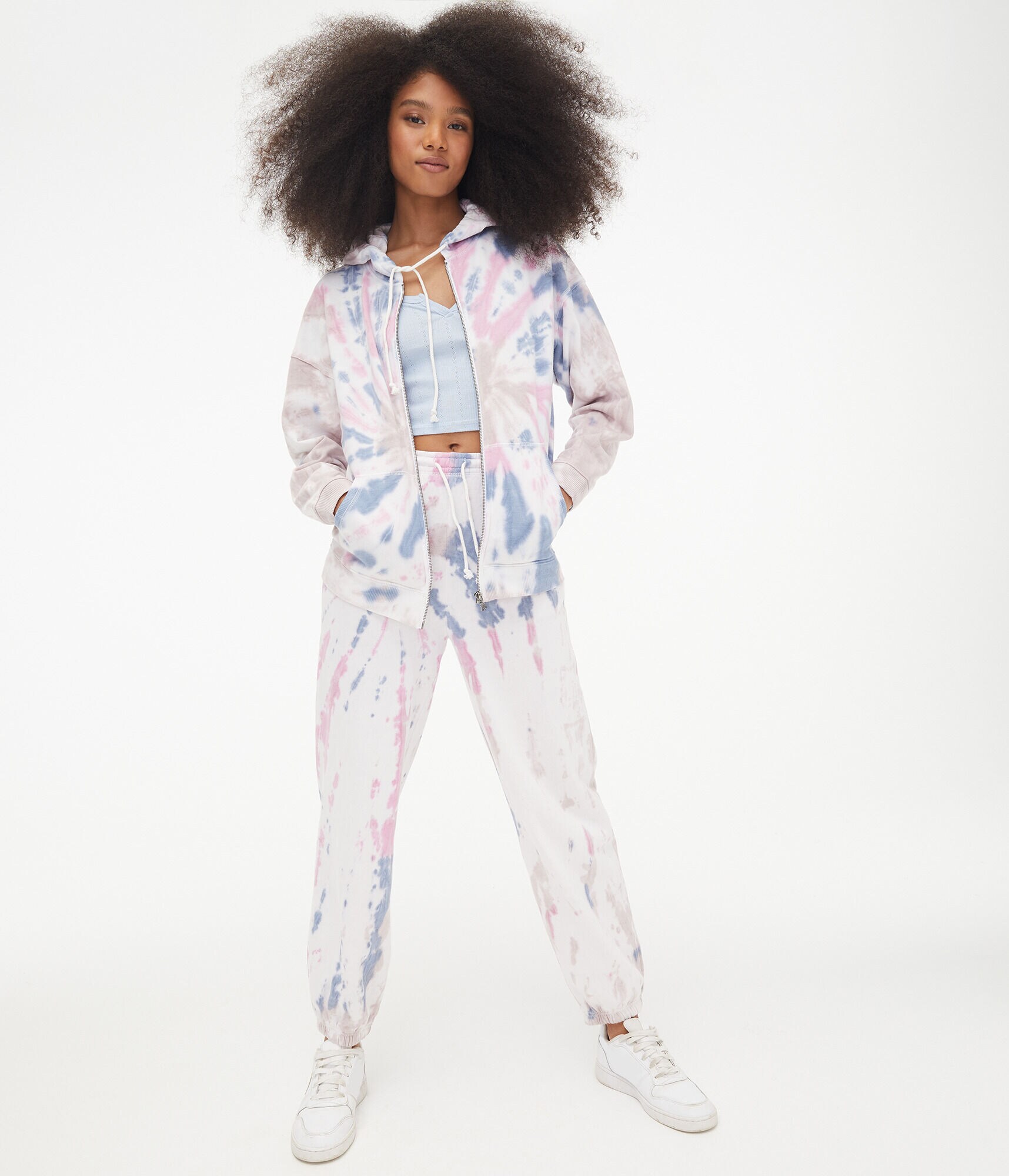 Tie-Dye Baggy High-Rise Cinched Sweatpants