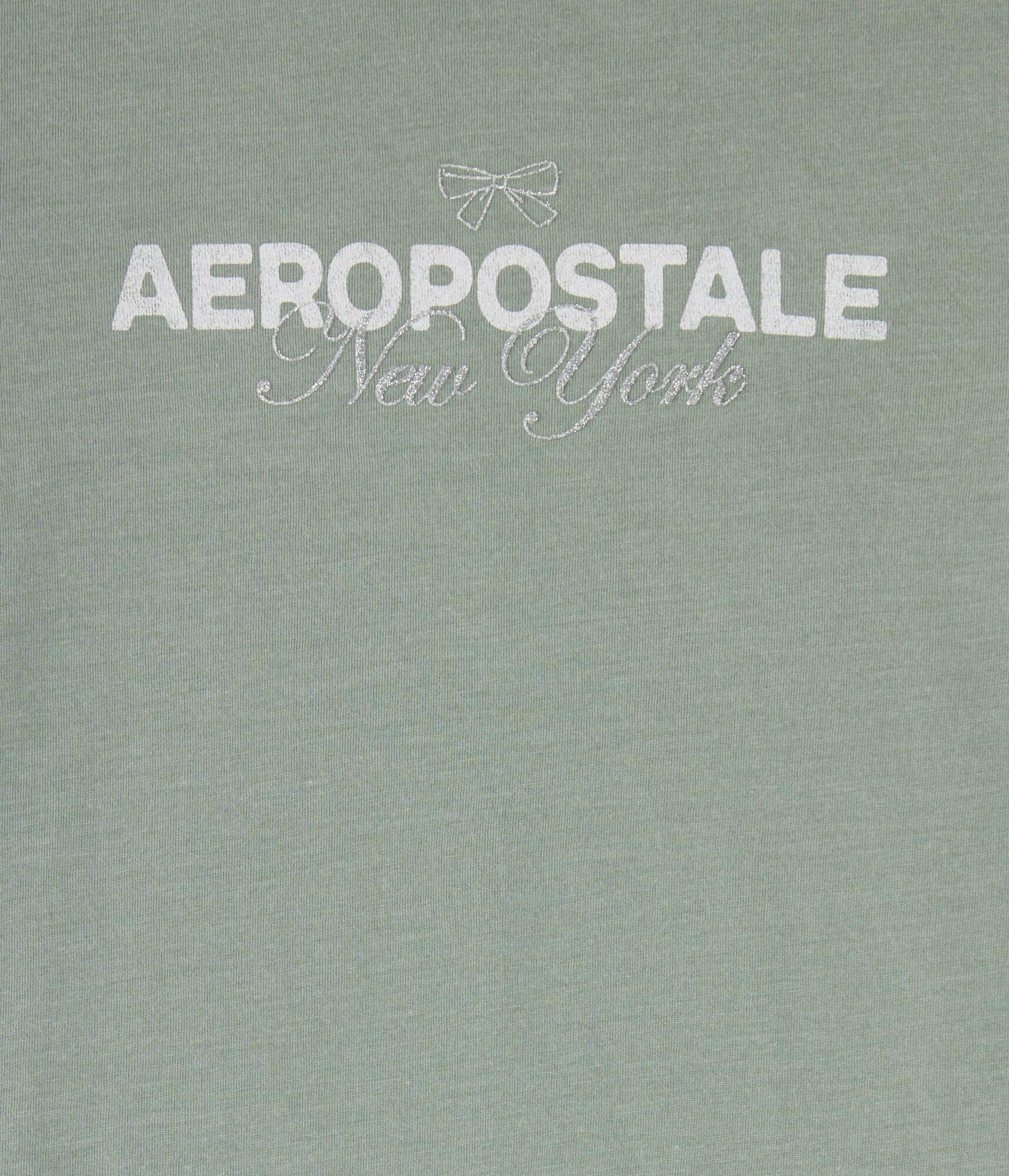 Aeropostale Bow Glitter Graphic Tee