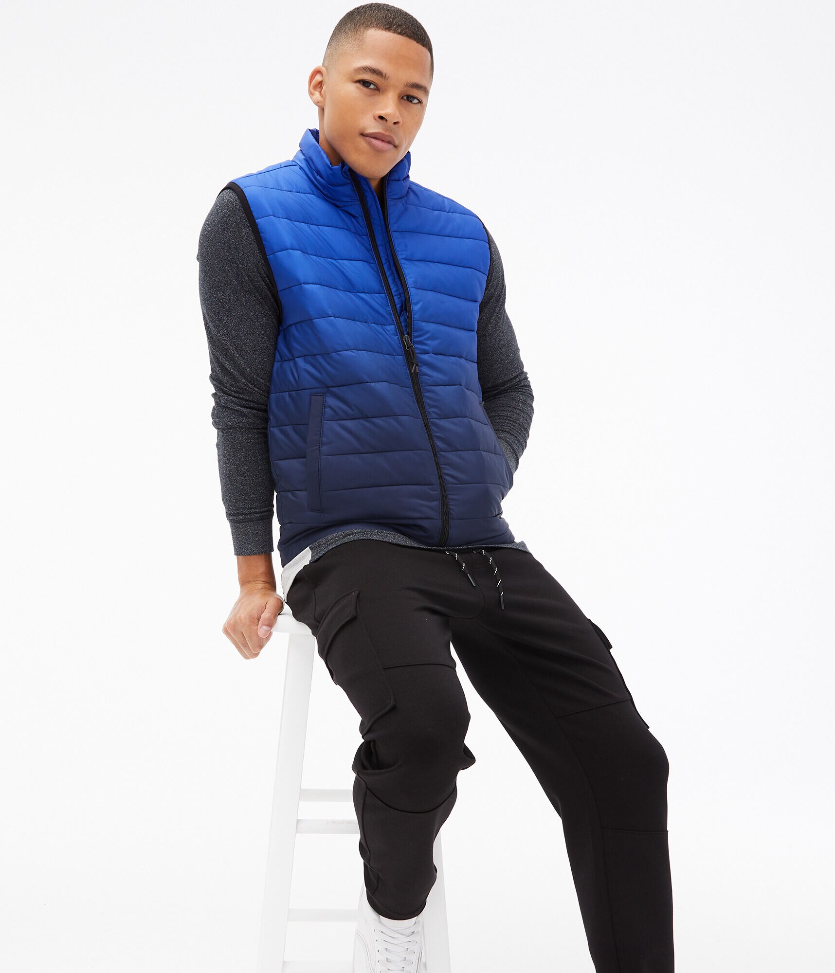 DipDye Quilted Puffer Vest