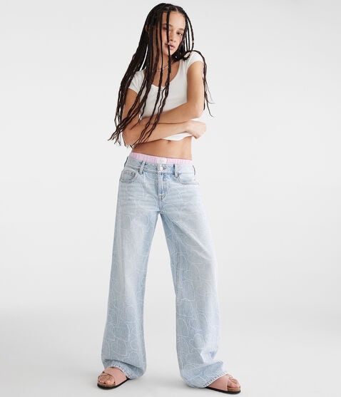 Low-Rise Baggy Wide Leg Hearts Jean Low-Rise Baggy Wide Leg Hearts Jean