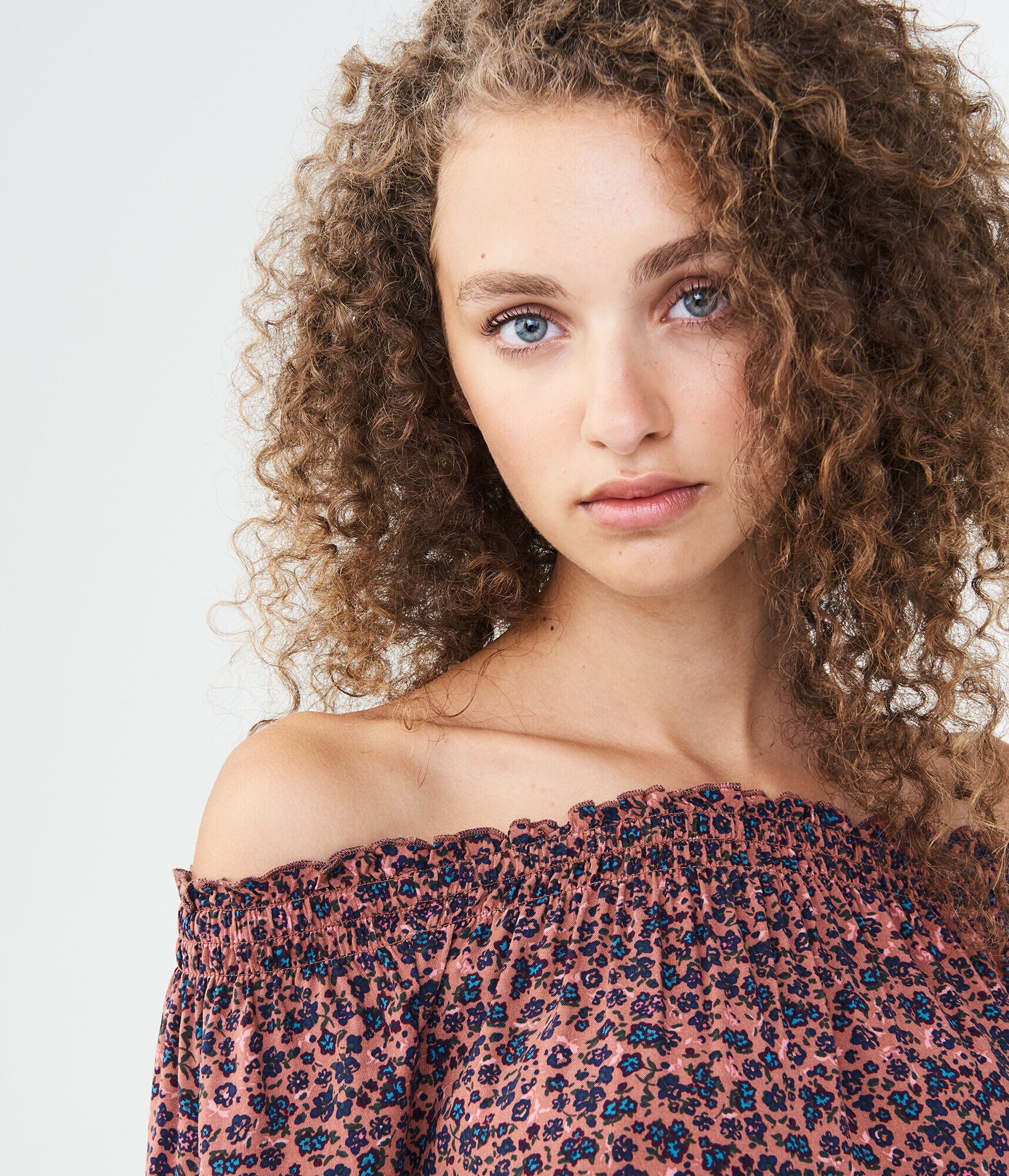 Floral Off-The-Shoulder Woven Top