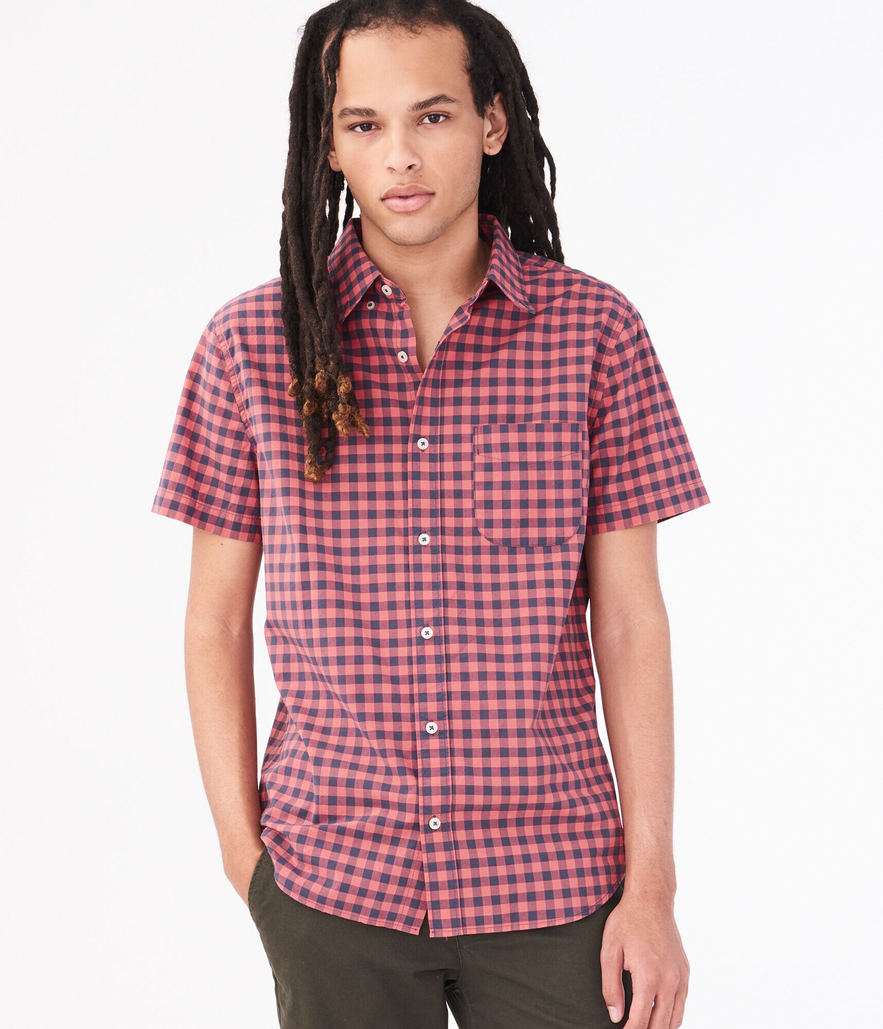 Gingham Button-Down Shirt