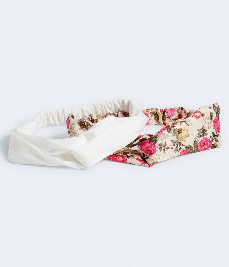 Floral & Solid Twist Headband 2-Pack