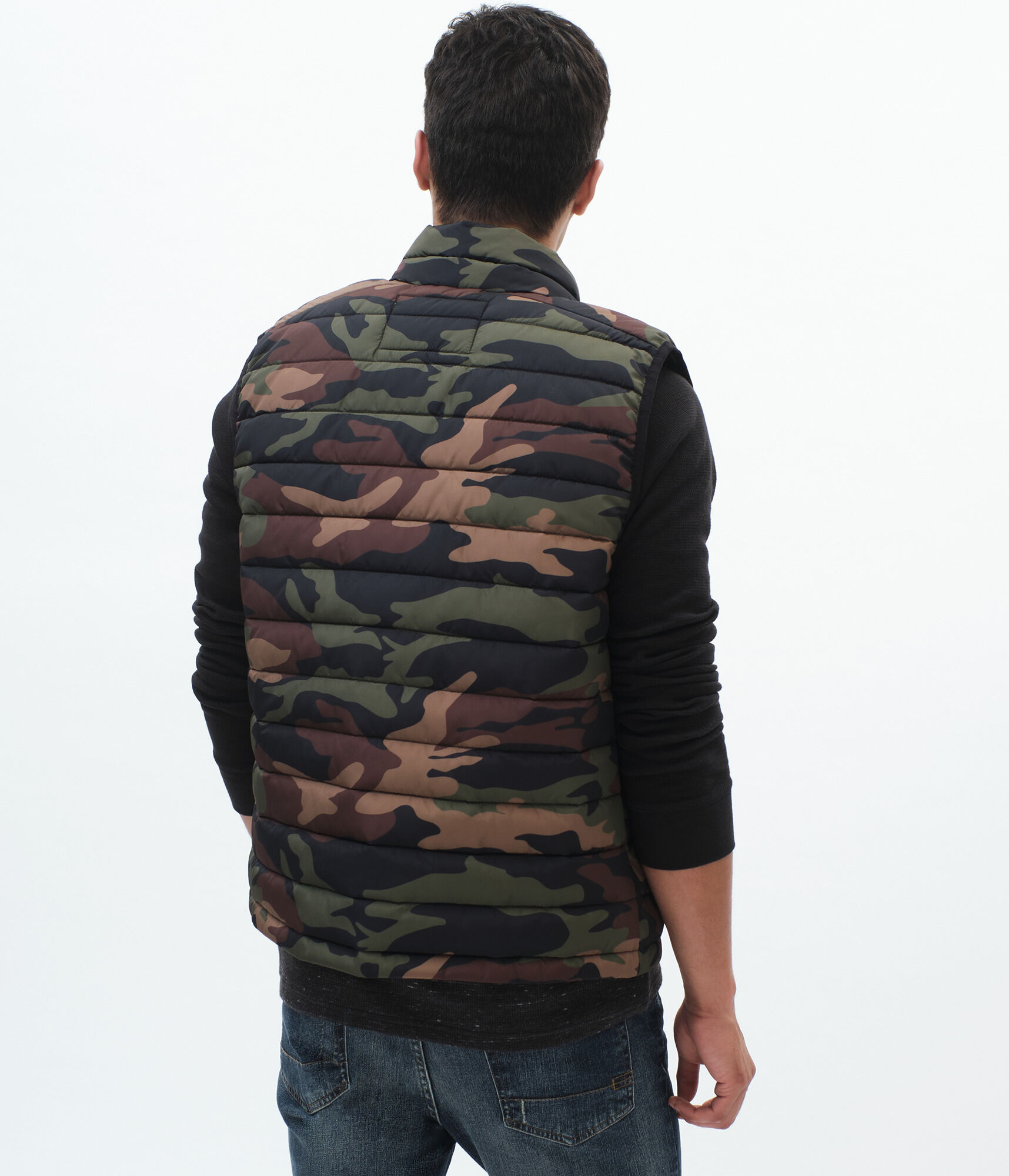 Camo Quilted Puffer Vest
