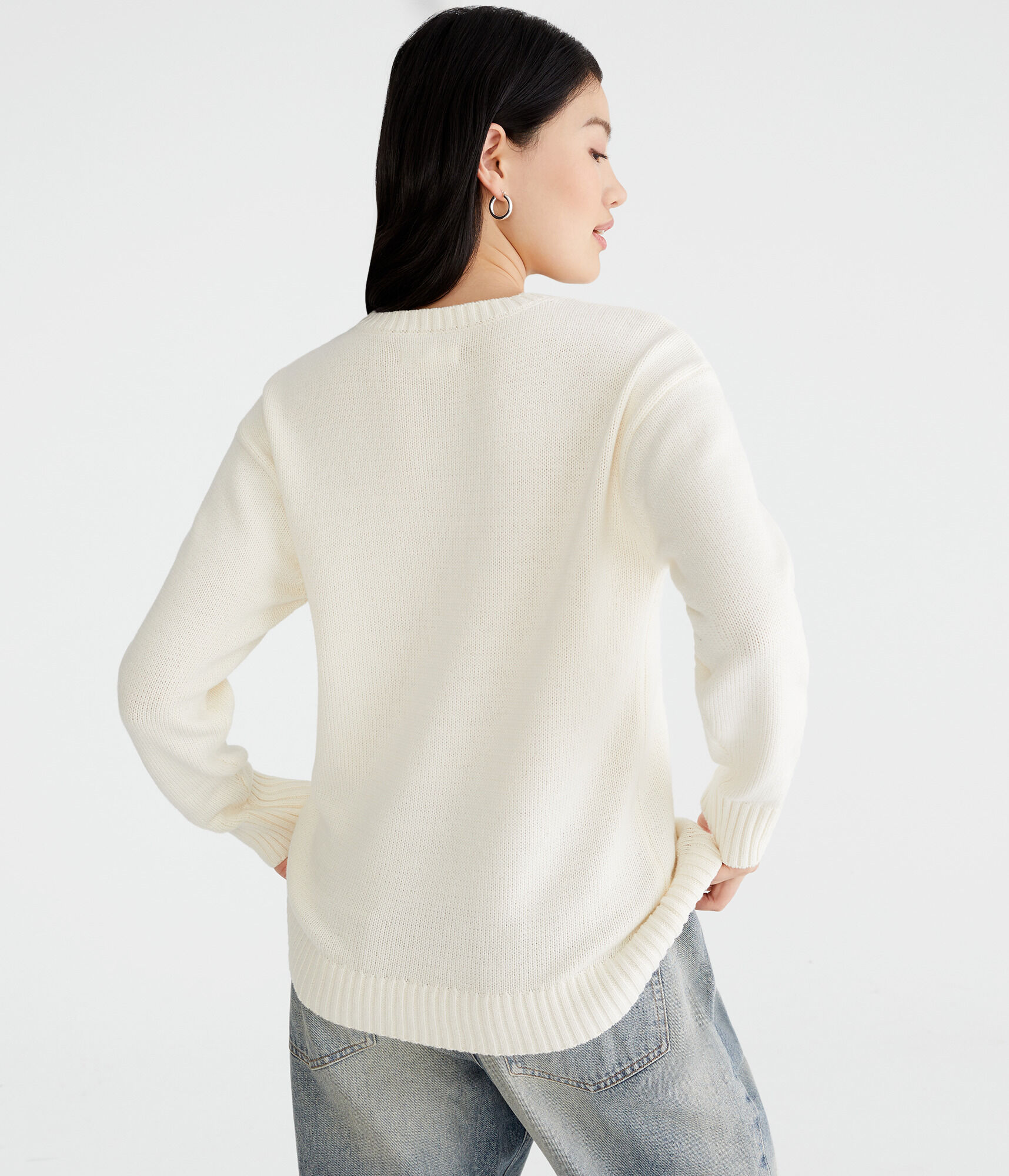 Cowgirl Boot Oversized Crew Sweater