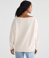 Cloud Soft Plaid Teddy Bear Off-The-Shoulder Sweatshirt