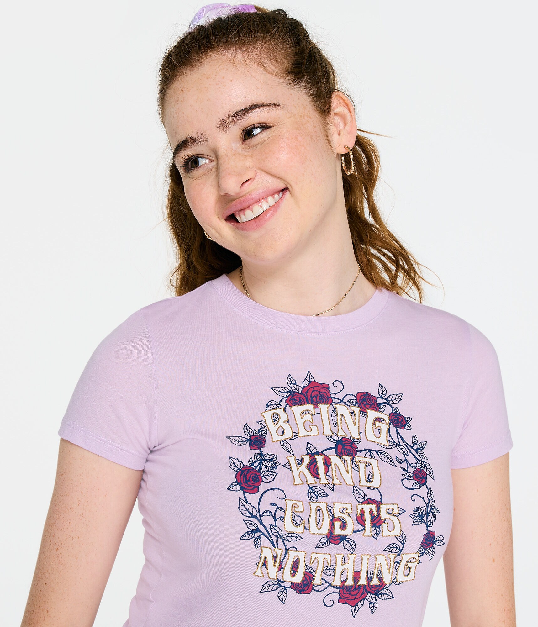 Being Kind Costs Nothing Glitter Graphic Tee