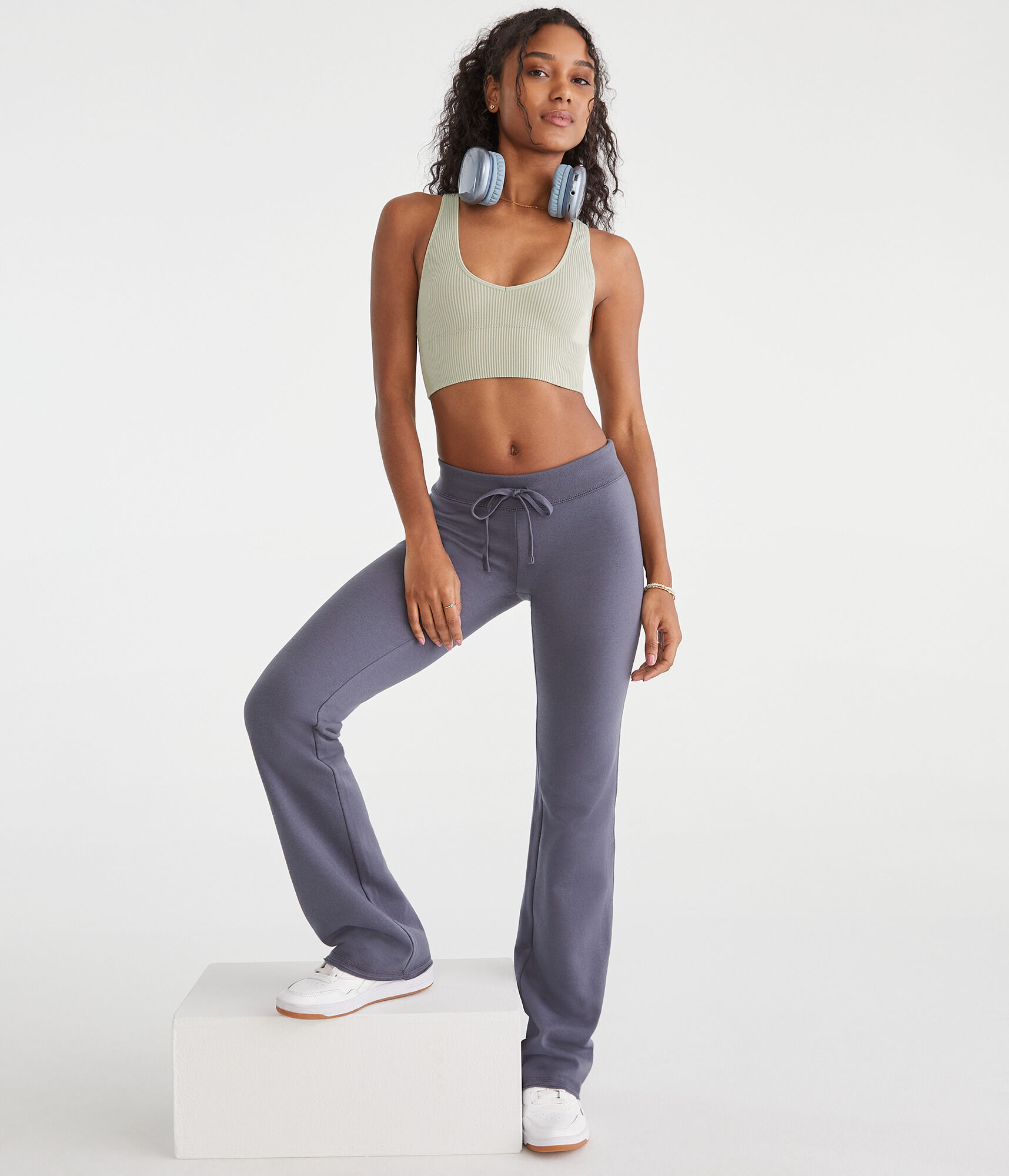 Solid Fit & Flare Sweatpants