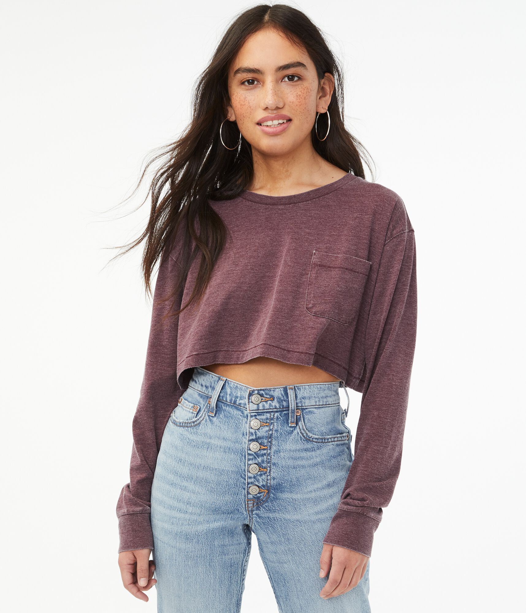 Burnout Cropped Crew Tee
