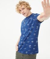 Palm Tree Waves Graphic Tee