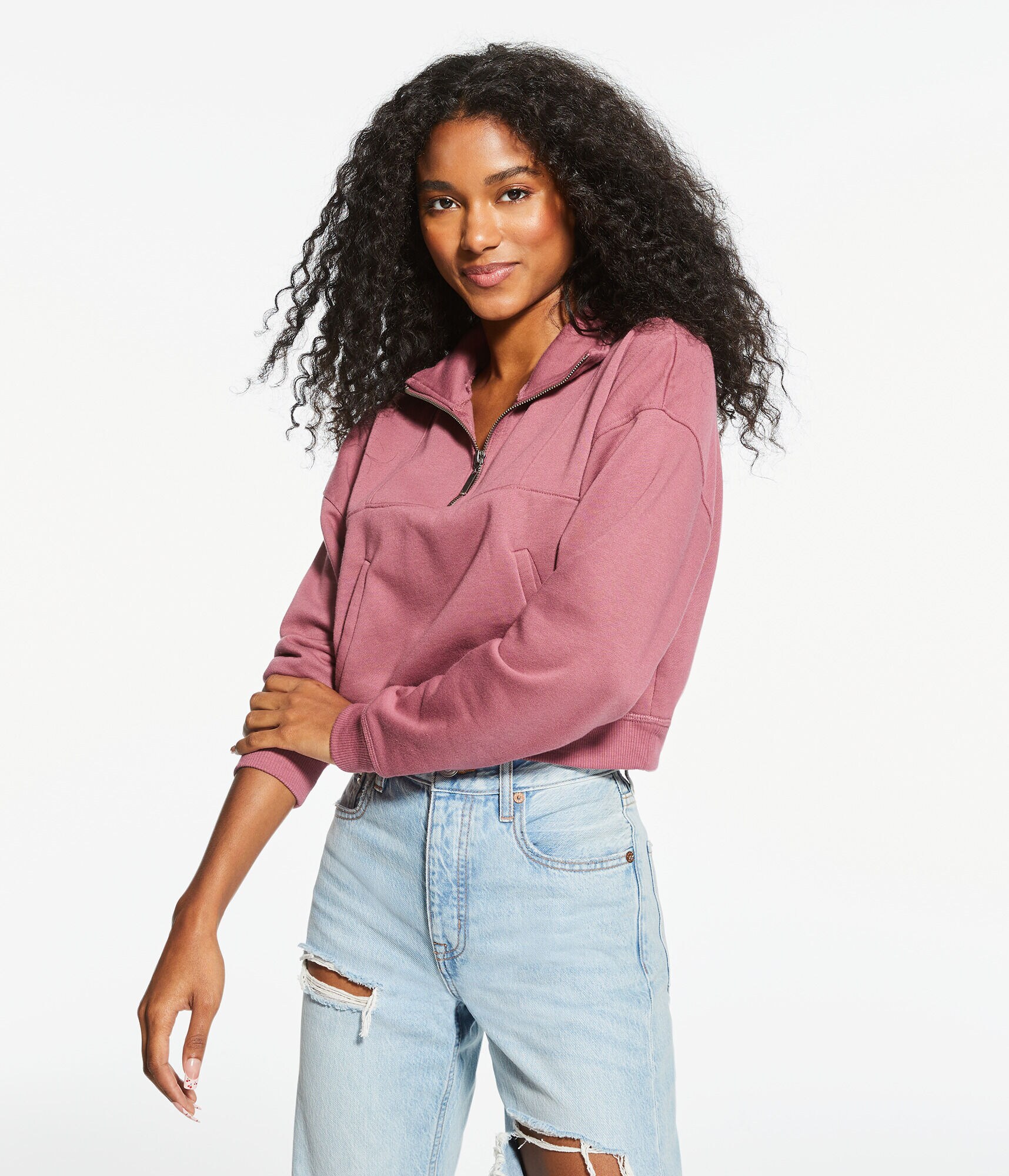 Shrunken Half-Zip Fleece Pullover