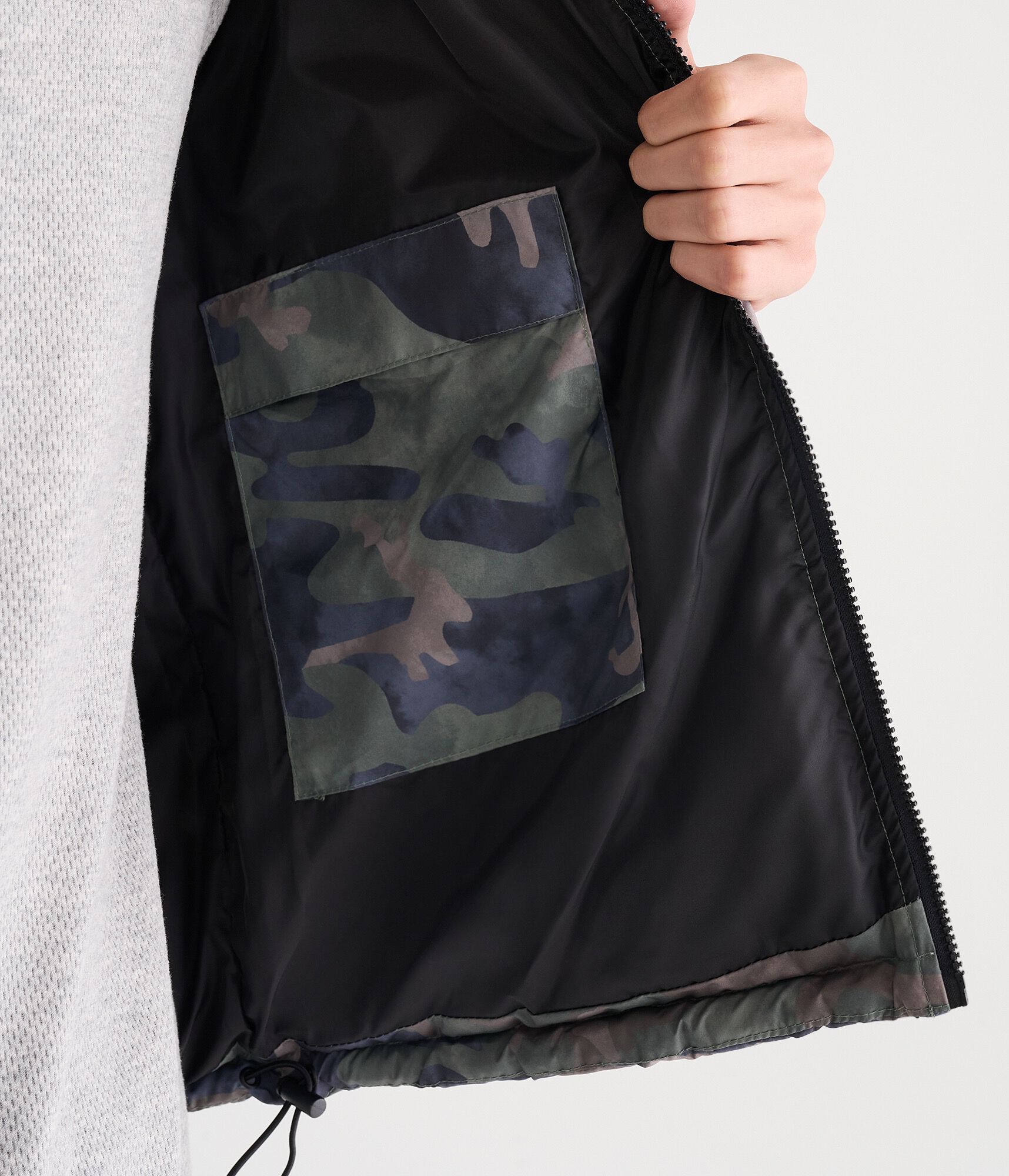 Camo Hooded Heavyweight Puffer Jacket