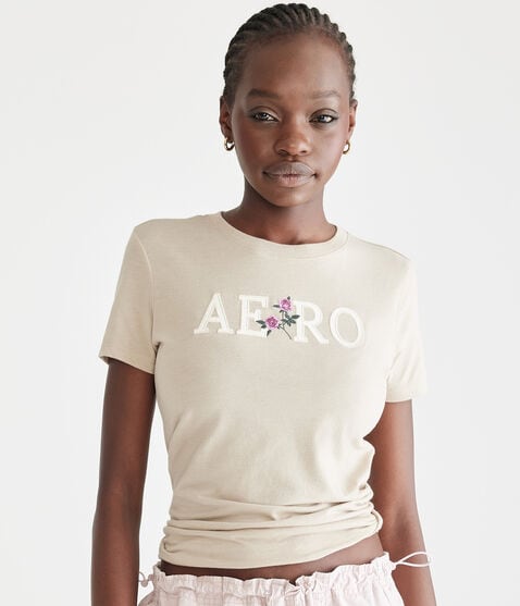 Aero Floral Appliqué Graphic Tee
