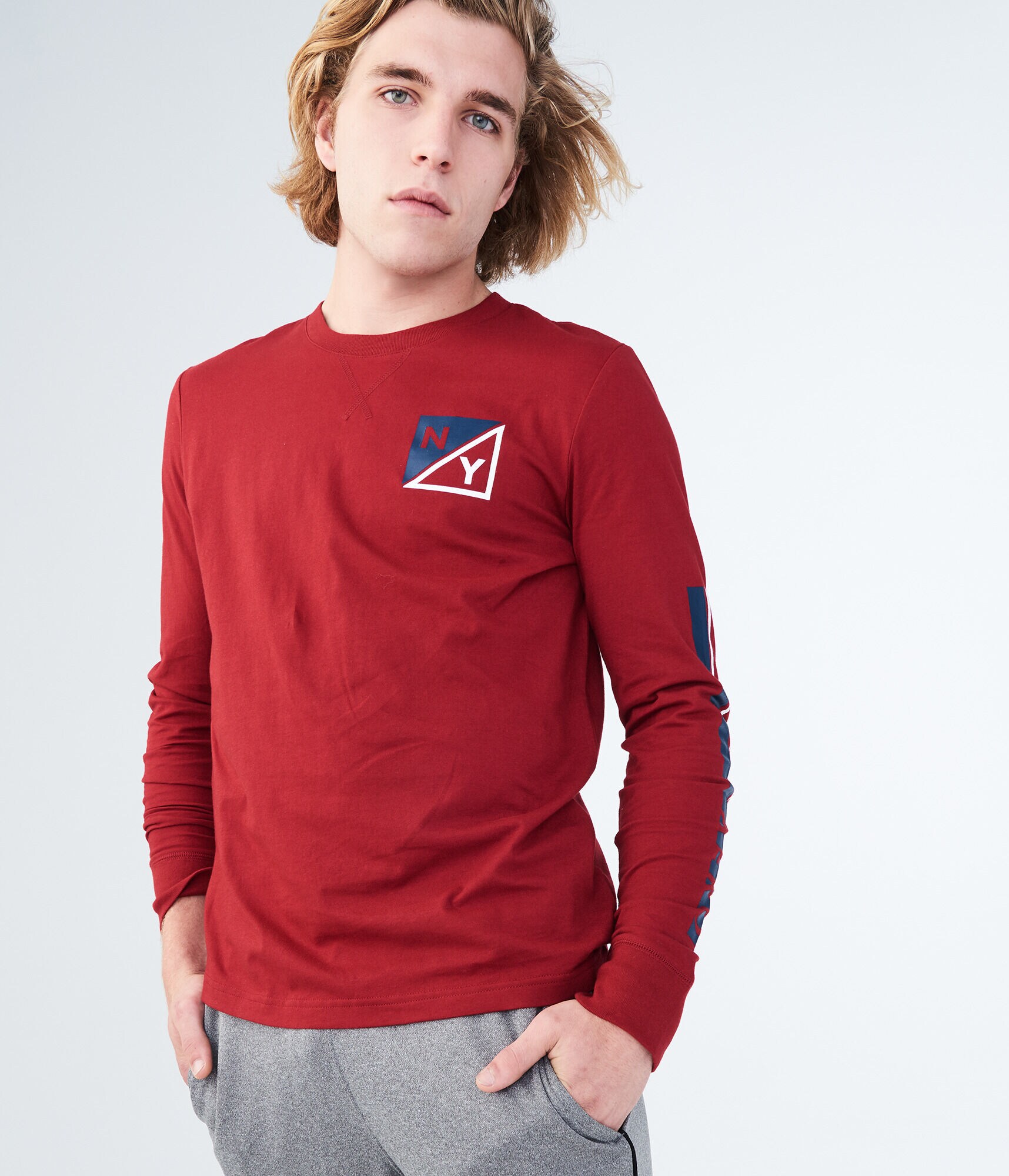 Long Sleeve Square Logo Graphic Tee