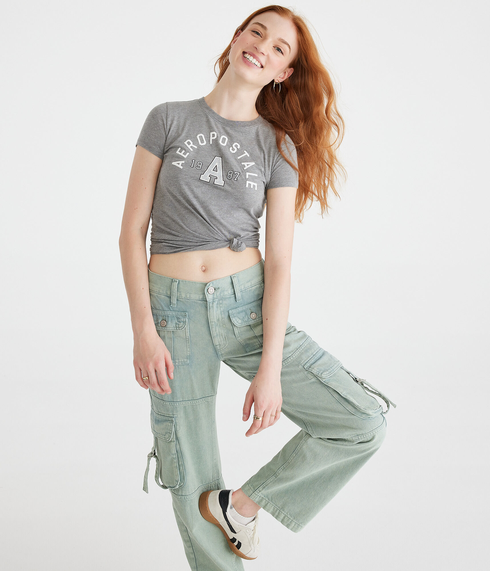 Aeropostale Arch Glitter Graphic Tee