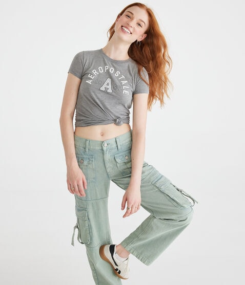 Aeropostale Arch Glitter Graphic Tee