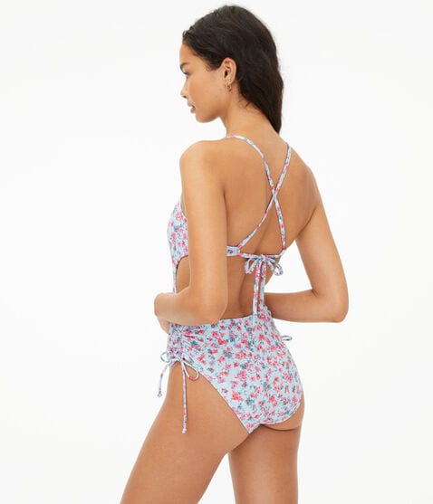 Floral Side-Tie One-Piece Swimsuit