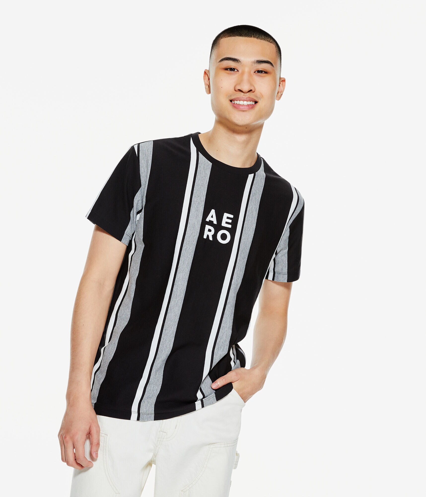 Aero Vertical Stripe Graphic Tee