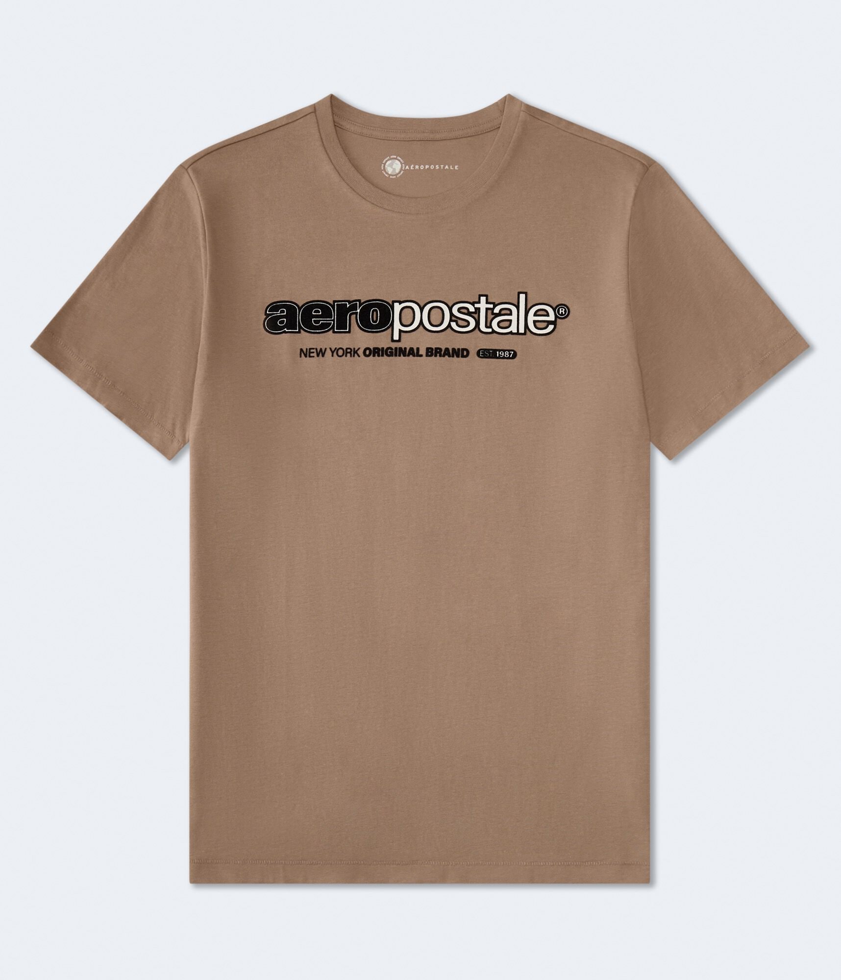 Aeropostale Mod Logo Flocked Graphic Tee