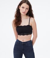 Floral Lace Long-Line Bandeau Bra