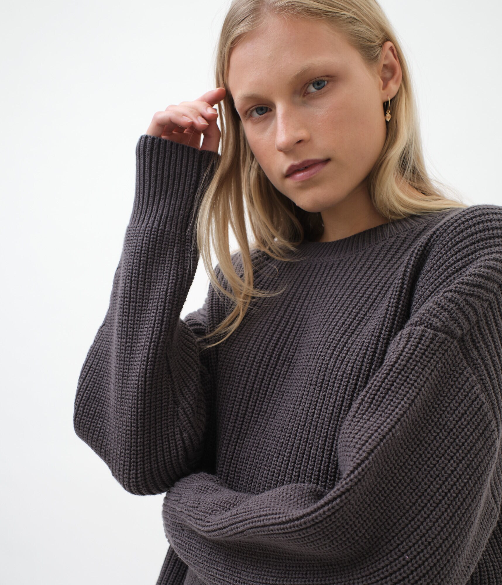 High-Low Crew Tunic Sweater