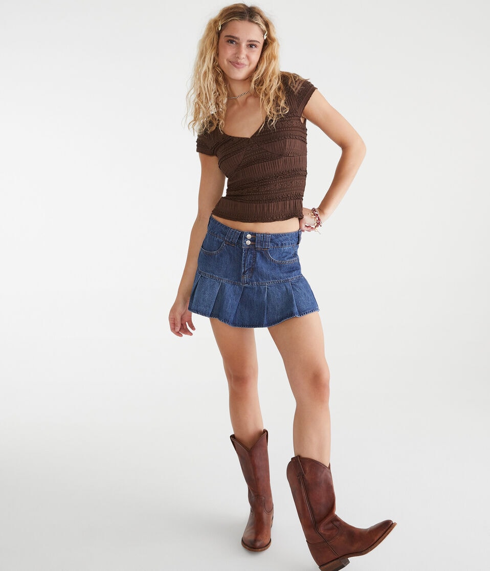 Textured Lace V-Neck Top